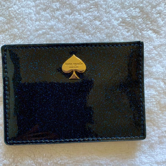 kate spade Accessories - Kate Spade 2 tone metallic glitter  blue card holder